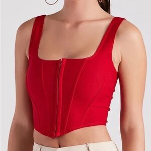 {WINDSOR} Red Corset Top